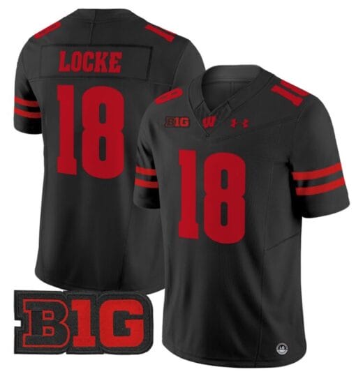 Braedyn Locke Jersey #18 Wisconsin Badgers Vapor Football Stitched Black