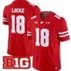 Braedyn Locke Jersey #18 Wisconsin Badgers Vapor Football Stitched Red