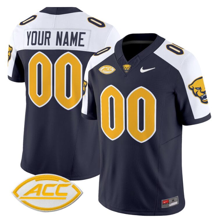 Custom Pittsburgh Panthers Jersey Name and Number Vapor Limited College Football Stitched Navy Alternate 8 Custom Pittsburgh Panthers Jersey Name and Number Vapor Limited College Football Stitched Navy Alternate
