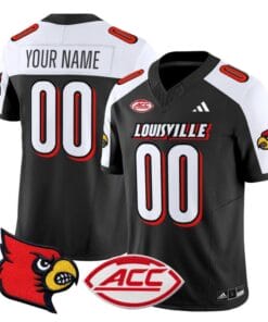 Custom Louisville Cardinals Jersey Name and Number Vapor Football Stitched Black Alternate