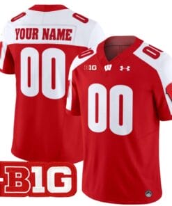 Custom Wisconsin Badgers Jersey Name and Number Vapor Football Stitched Red Alternate