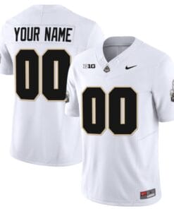Custom Purdue Boilermakers Jersey Name and Number Vapor Football Stitched White