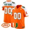 Custom Miami Hurricanes Jersey Name and Number Vapor Football Stitched Orange Alternate 5 Custom Miami Hurricanes Jersey Name and Number Vapor Football Stitched Orange Alternate