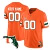 Custom Miami Hurricanes Jersey Name and Number Florida Map College Football Stitched Orange 4 Custom Miami Hurricanes Jersey Name and Number Florida Map College Football Stitched Orange