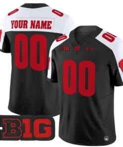 Custom Wisconsin Badgers Jersey Name and Number Vapor Football Stitched Black Alternate