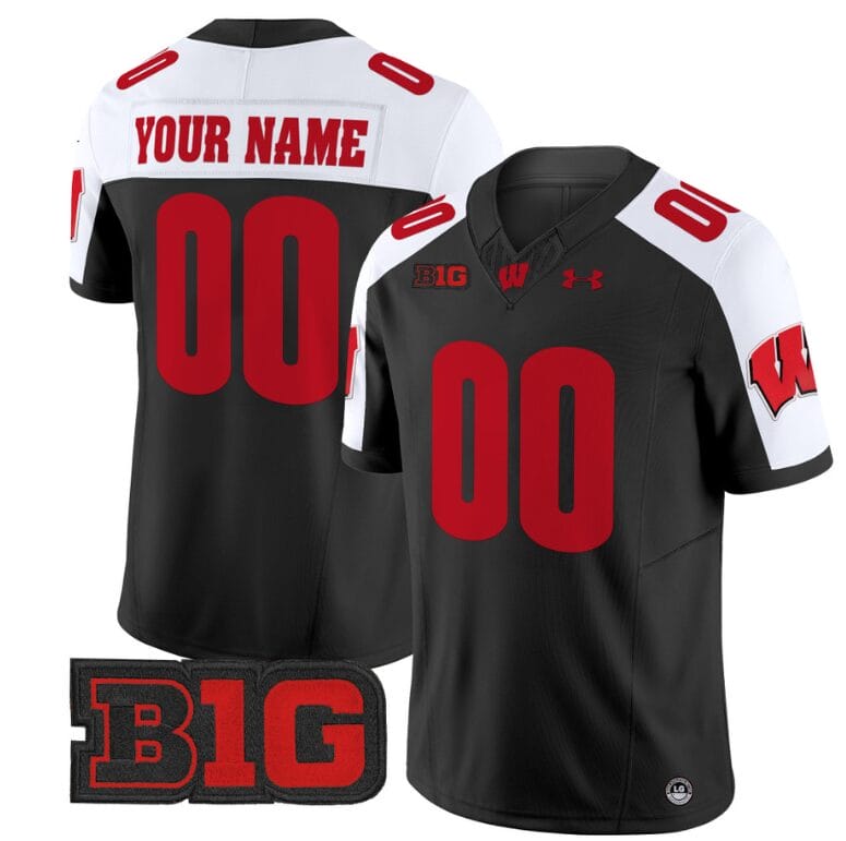 Custom Wisconsin Badgers Jersey Name and Number Vapor Football Stitched Black Alternate 8 Custom Wisconsin Badgers Jersey Name and Number Vapor Football Stitched Black Alternate
