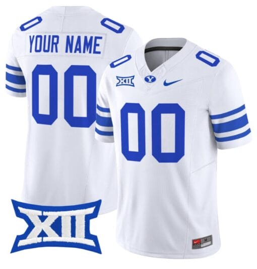 Custom BYU Cougars Jersey Name and Number Vapor Limited College Football Stitched White