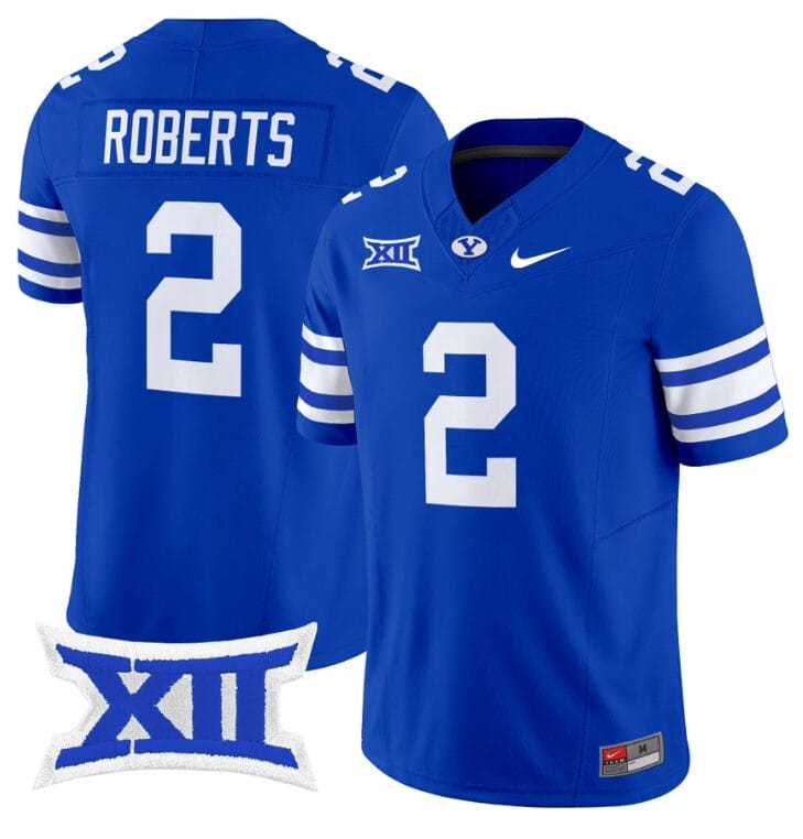 Chase Roberts Jersey #2 BYU Cougars Vapor Limited College Football Stitched Royal 8 Chase Roberts Jersey #2 BYU Cougars Vapor Limited College Football Stitched Royal