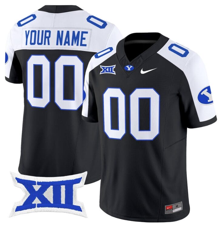 Custom BYU Cougars Jersey Name and Number Vapor Limited College Football Stitched 1996 Throwback 8 Custom BYU Cougars Jersey Name and Number Vapor Limited College Football Stitched Black Alternate