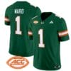 Cam Ward Jersey #1 Miami Hurricanes Vapor Football Stitched Green