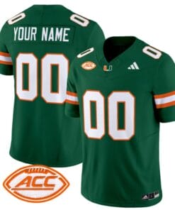 Custom Miami Hurricanes Jersey Name and Number Vapor Football Stitched Green