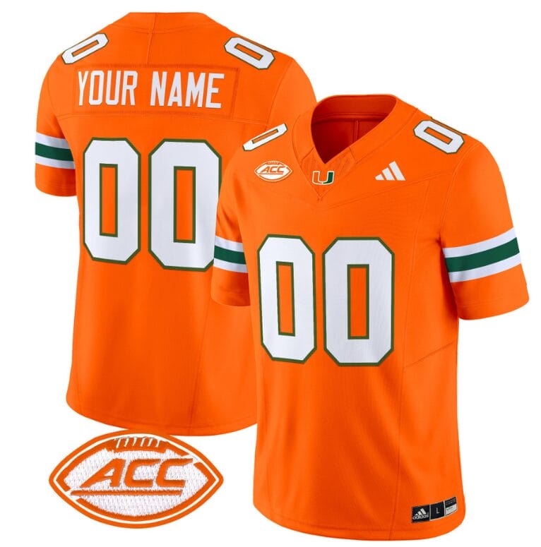 Custom Miami Hurricanes Jersey Name and Number Vapor Football Stitched Orange 8 Custom Miami Hurricanes Jersey Name and Number Vapor Football Stitched Orange