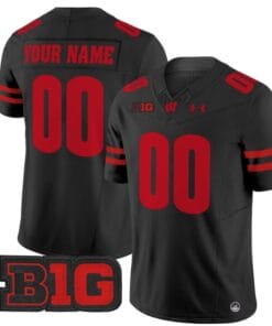 Custom Wisconsin Badgers Jersey Name and Number Vapor Football Stitched Black