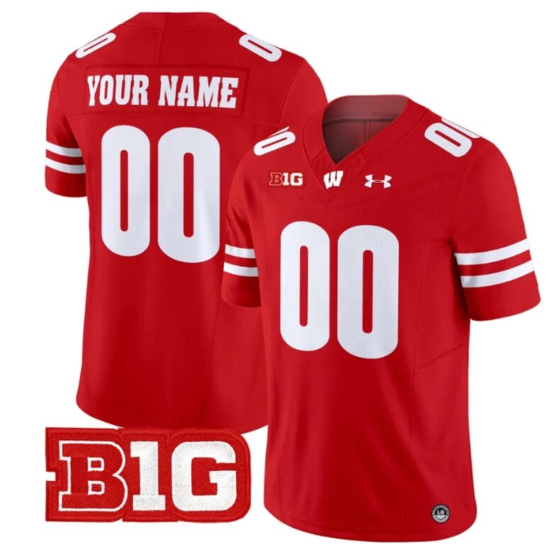Custom Wisconsin Badgers Jersey Name and Number Vapor Football Stitched Red 8 Custom Wisconsin Badgers Jersey Name and Number Vapor Football Stitched Red