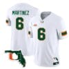 Damien Martinez Jersey #6 Miami Hurricanes Florida Map College Football Stitched White