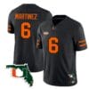 Damien Martinez Jersey #6 Miami Hurricanes Florida Map College Football Stitched Black