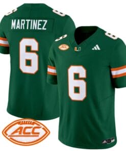 Damien Martinez Jersey #6 Miami Hurricanes Vapor Football Stitched Green