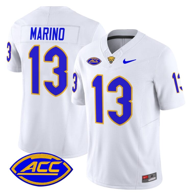 Dan Marino Jersey #13 Pittsburgh Panthers Vapor Limited College Football Stitched White 8 Dan Marino Jersey #13 Pittsburgh Panthers Vapor Limited College Football Stitched White