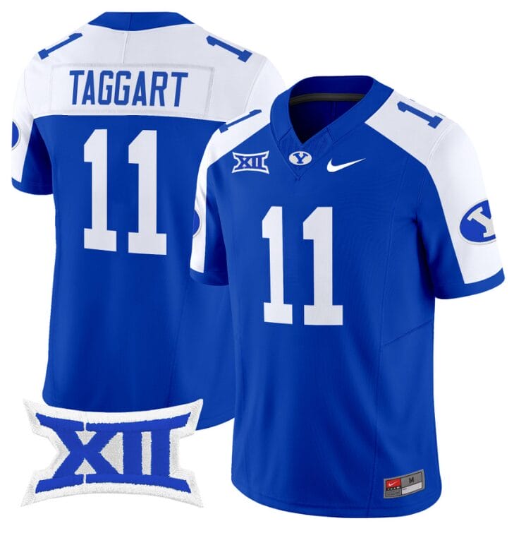 Harrison Taggart Jersey #11 BYU Cougars Vapor Limited College Football Stitched Royal Alternate 8 Harrison Taggart Jersey #11 BYU Cougars Vapor Limited College Football Stitched Royal Alternate