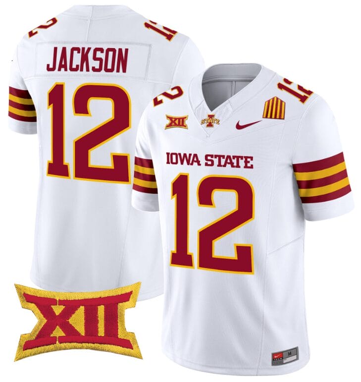 Jaylon Jackson Jersey #12 Iowa State Cyclones Vapor Limited College Football Stitched White 8 Jaylon Jackson Jersey #12 Iowa State Cyclones Vapor Limited College Football Stitched White