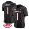Ja'Corey Brooks Jersey #1 Louisville Cardinals Vapor Football Stitched Black