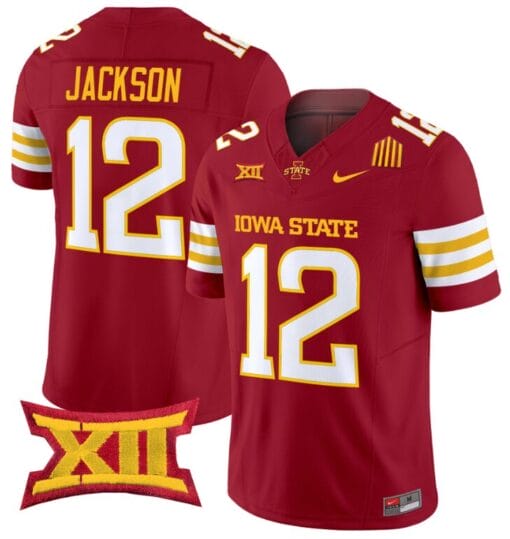 Jaylon Jackson Jersey #12 Iowa State Cyclones Vapor Limited College Football Stitched Cardinal