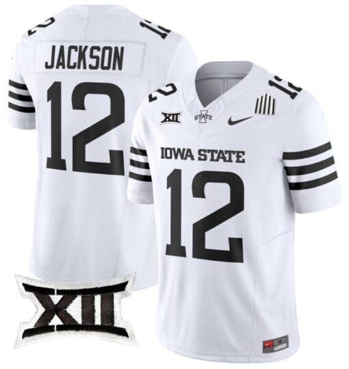 Jaylon Jackson Jersey #12 Iowa State Cyclones Vapor Limited College Football Stitched White Limited