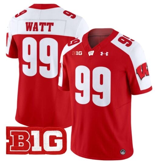 JJ Watt Jersey #99 Wisconsin Badgers Vapor Football Stitched Red Alternate