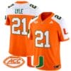 Jordan Lyle Jersey #21 Miami Hurricanes Vapor Football Stitched Orange Alternate