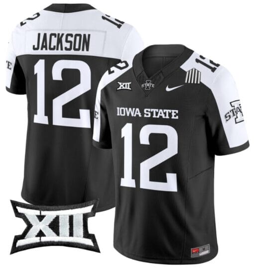 Jaylon Jackson Jersey #12 Iowa State Cyclones Vapor Limited College Football Stitched Black Alternate