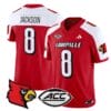 Lamar Jackson Jersey #8 Louisville Cardinals Vapor Football Stitched Red Alternate