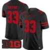Ron Dayne Jersey #33 Wisconsin Badgers Vapor Football Stitched Black