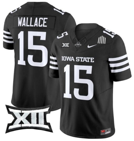 Seneca Wallace Jersey #15 Iowa State Cyclones Vapor Limited College Football Stitched Black