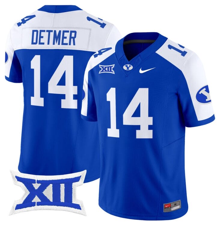 Ty Detmer Jersey #14 BYU Cougars Vapor Limited College Football Stitched Royal Alternate 8 Ty Detmer Jersey #14 BYU Cougars Vapor Limited College Football Stitched Royal Alternate