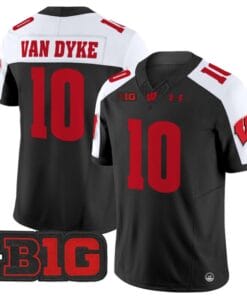 Tyler Van Dyke Jersey #10 Wisconsin Badgers Vapor Football Stitched Black Alternate
