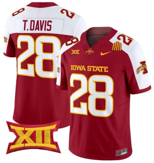 Troy Davis Jersey #28 Iowa State Cyclones Vapor Limited College Football Stitched Cardinal Alternate