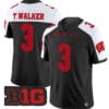 Tawee Walker Jersey #3 Wisconsin Badgers Vapor Football Stitched Black Alternate