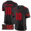 Tyler Van Dyke Jersey #10 Wisconsin Badgers Vapor Football Stitched Black