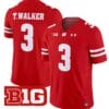 Tawee Walker Jersey #3 Wisconsin Badgers Vapor Football Stitched Red