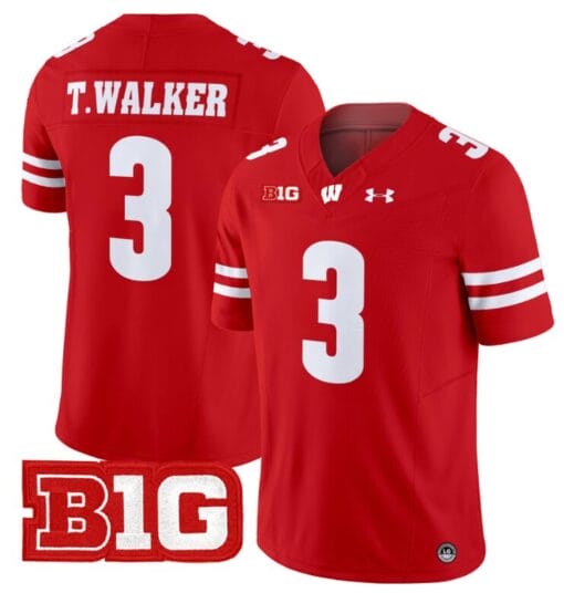 Tawee Walker Jersey #3 Wisconsin Badgers Vapor Football Stitched Red