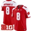 Vinny Anthony II Jersey #8 Wisconsin Badgers Vapor Football Stitched Red Alternate