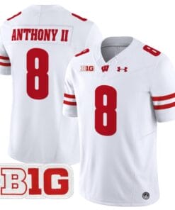 Vinny Anthony II Jersey #8 Wisconsin Badgers Vapor Football Stitched White