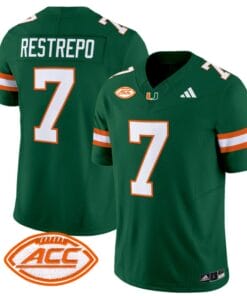 Xavier Restrepo Jersey #7 Miami Hurricanes Vapor Football Stitched Green