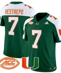 Xavier Restrepo Jersey #7 Miami Hurricanes Vapor Football Stitched Green Alternate