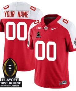 Custom Ohio State Buckeyes Jersey Playoff First Round Patch Football Alternate