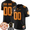 Custom Tennessee Vols Jersey Playoff First Round Patch Football Black