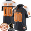 Custom Tennessee Vols Jersey Playoff First Round Patch Football Grey Alternate