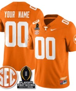 Custom Tennessee Vols Jersey Playoff First Round Patch Football Orange