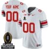 Custom Ohio State Buckeyes Jersey Playoff First Round Patch Football White