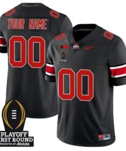 Custom Ohio State Buckeyes Jersey Playoff First Round Patch Football Black